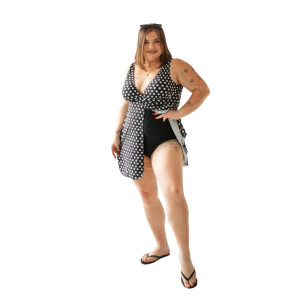 9017-3 Swimdress Злитий купальник - плаття Горошок ODS